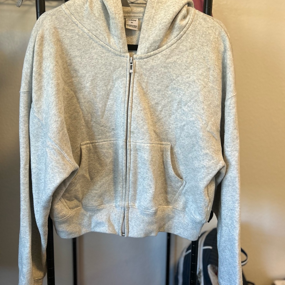 J. & Co Light Gray Zip-Up Hoodie